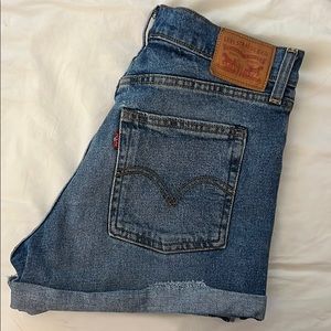 High waisted jean shorts